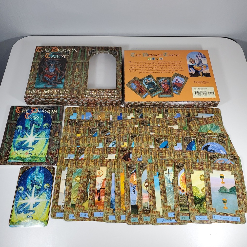 The Dragon Tarot Nigel Suckling 78 Card Deck + Book Roger Linda Garland Complete